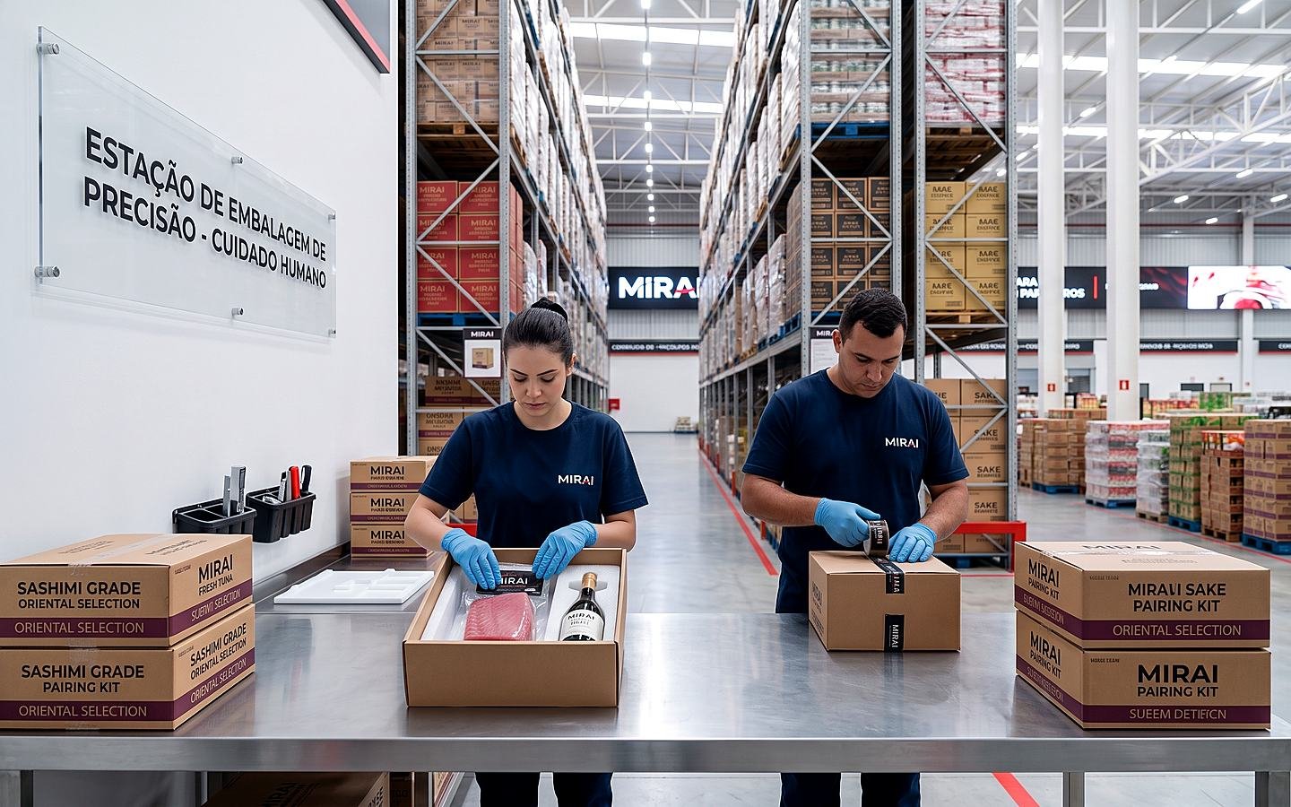 Separação no galpão da Mirai Distribuidora