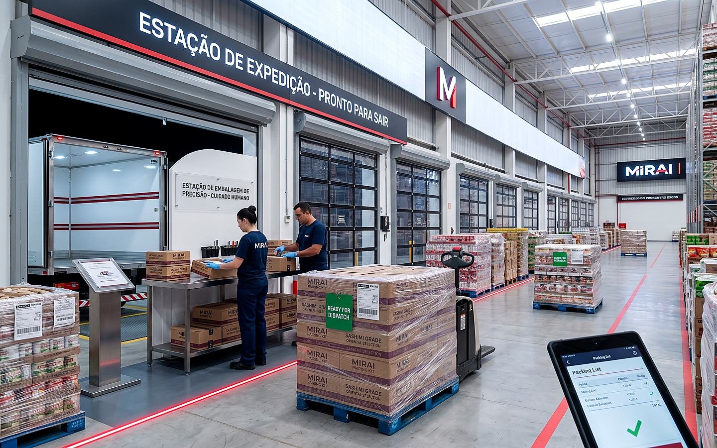 Expedição no galpão da Mirai Distribuidora